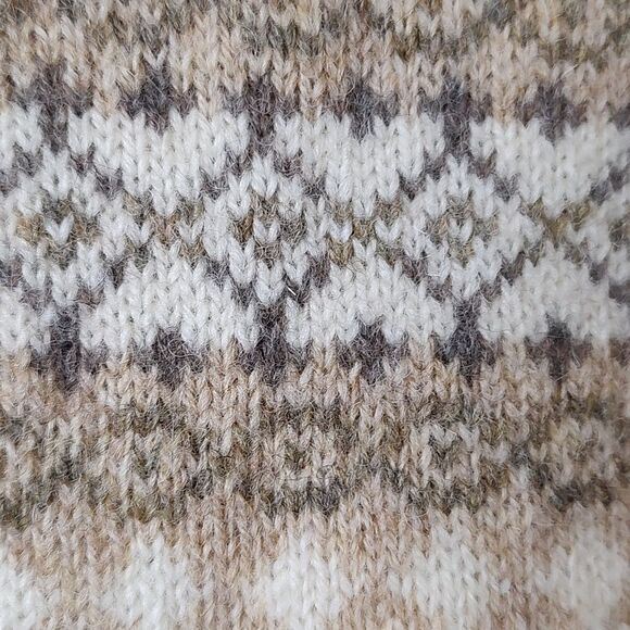 Susan Bristol Fair Isle Full Zip Faux Fur Collar Sweater Jacket Wool Size M - Picture 9 of 10